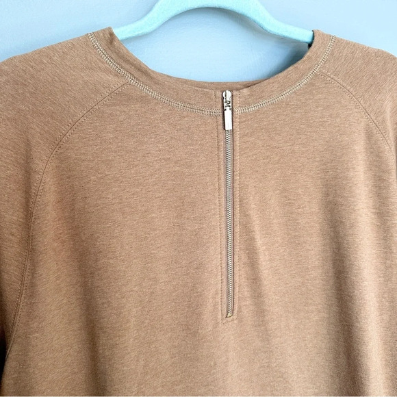 Lafayette 148 New York French Terry Tunic in Sepia Tan XL - Picture 6 of 11